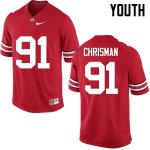 NCAA Ohio State Buckeyes Youth #91 Drue Chrisman Red Nike Football College Jersey DTO8545QR